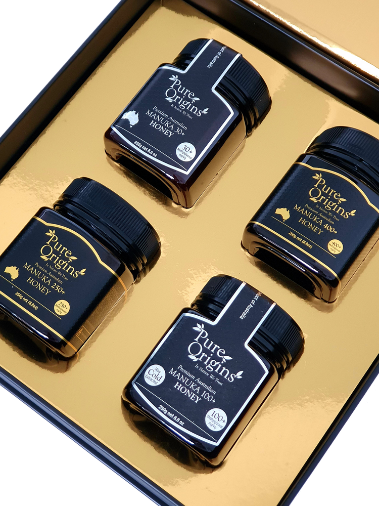 
            
                Load image into Gallery viewer, MELLA Gift Box. Australian Manuka Honey 4 Pack Gift Bundle
            
        